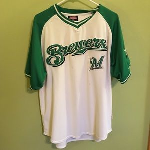 Men’s Milwaukee Brewers Green & White Pullover